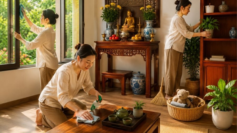 Người xưa thường thanh tẩy không gian sống để chào đón tháng 8 âm