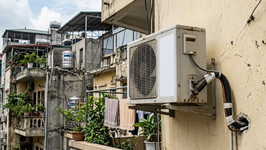 Cục nóng điều hòa được thiết kế để có thể đặt ngoài trời.