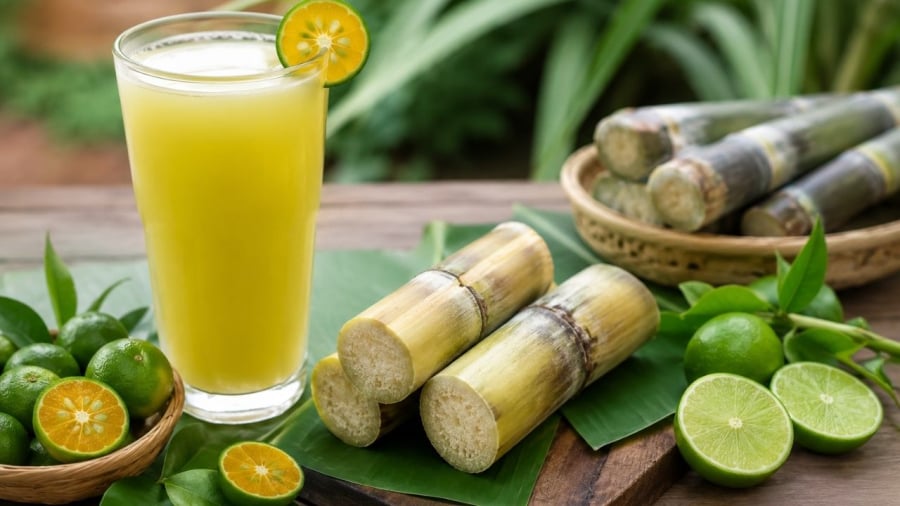 Ép quất cùng nước mía giúp mang lại hương thơm và một số công dụng nhất định