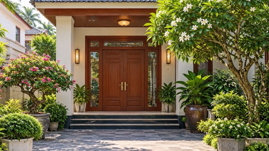 Nguời xưa thường đặt cây bên trái hoặc phải của ngôi nhà theo quy luật tả Thanh Long hữu Bạch Hổ