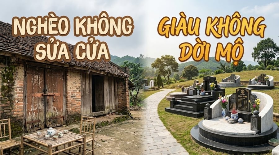 “Nghèo không sửa cửa, giàu không dời mộ” không chỉ là câu nói về phong thủy. Nó phản ánh một triết lý sống khá sâu sắc của người xưa: khi chưa có thì phải biết tiết kiệm, khi đã có thì phải biết gìn giữ.