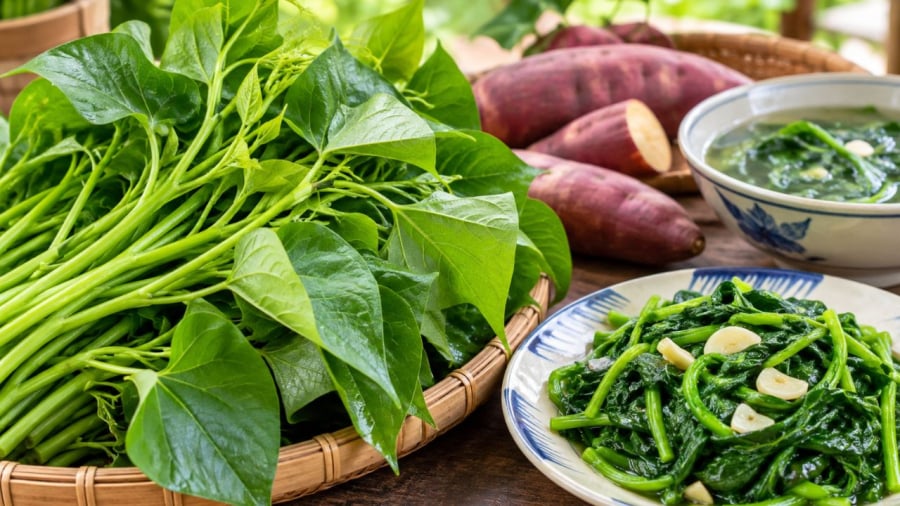 Rau khoai lang rẻ tiền và lại rất hữu ích cho sức khỏe