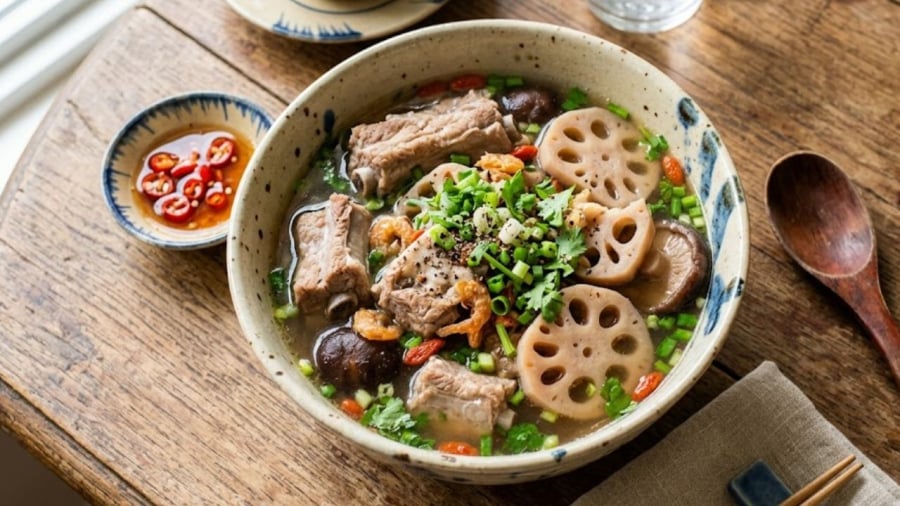 Theo Đông y, củ sen có vị ngọt, tính hàn, công dụng sinh tân dịch, nhuận phổi, giảm ho, bổ tỳ ích khí.