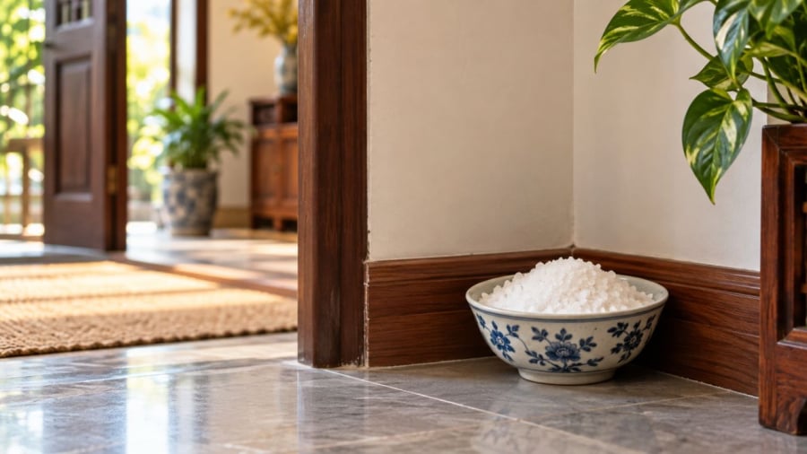 Nhiều người đặt bát muối biển ở góc nhà
