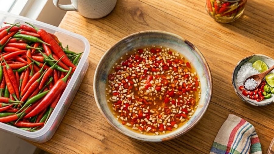 Khi pha nước mắm tỏi ớt, bạn có thể sử dụng tỷ lệ 3 phần nước mắm cùng 2 phần đường, 1,5 phần chanh hoặc giấm và 1 phần nước lọc.