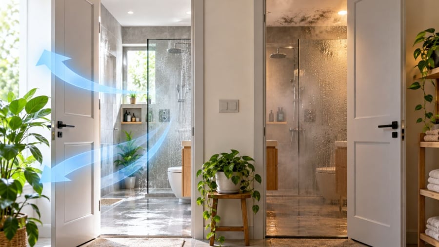 Cửa nhà tắm nên đóng hay mở