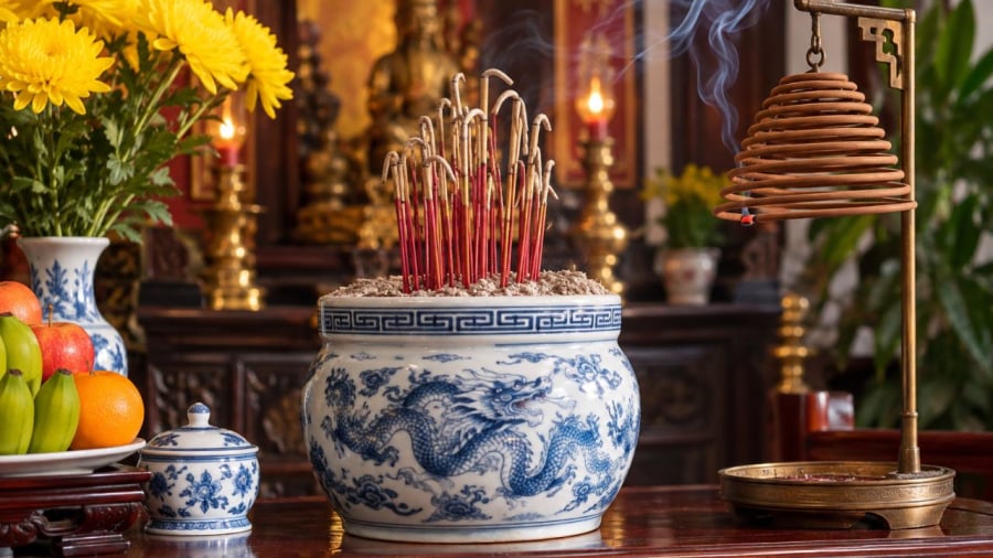 Người xưa thường nhắc con cháu không nên cắm chân hương vòng vào bát hương