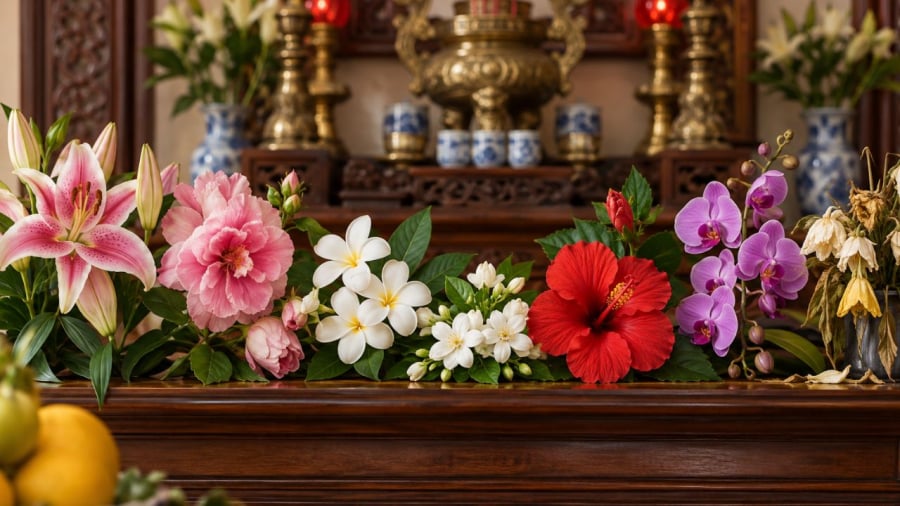 Chú ý khi dùng những loại hoa này dâng cúng
