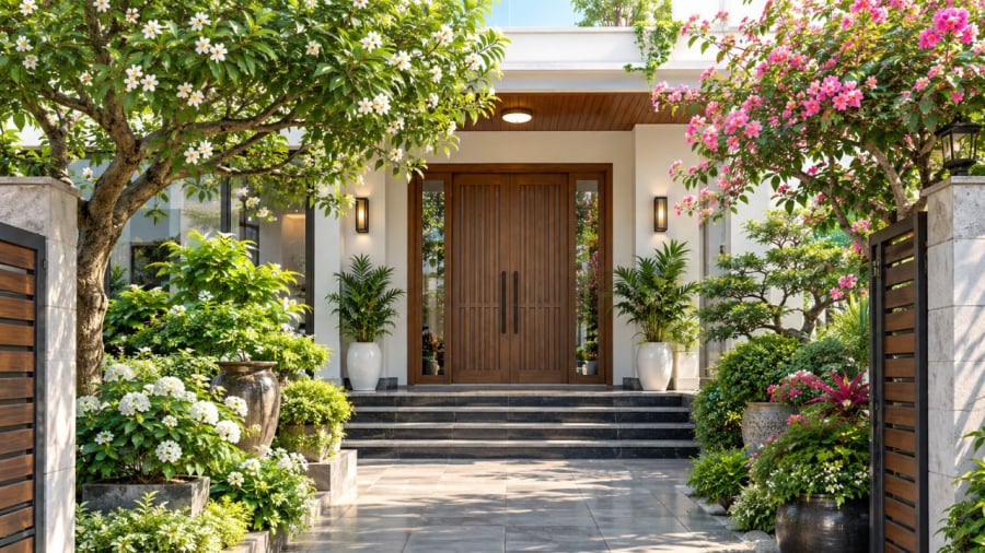 Hãy tham khảo quan niệm của người xưa để bố trí cây cảnh trước nhà
