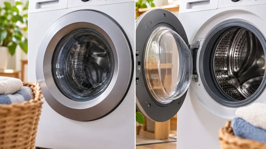 Nên đóng hay mở cửa máy giặt khi không dùng