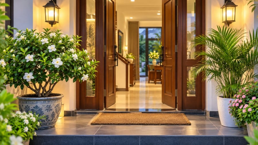 Cửa nhà là nơi đón khí nên cần chú ý