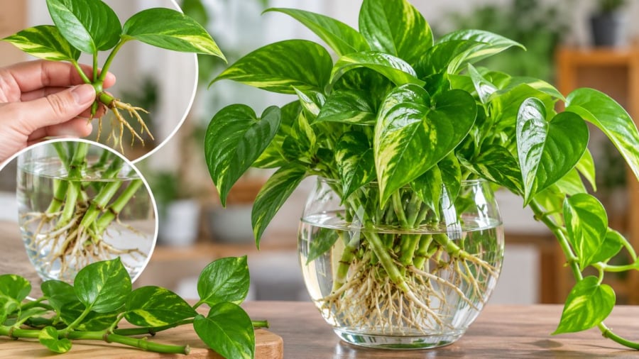 Trầu bà thủy sinh được nhiều người yêu thích vì dễ trồng