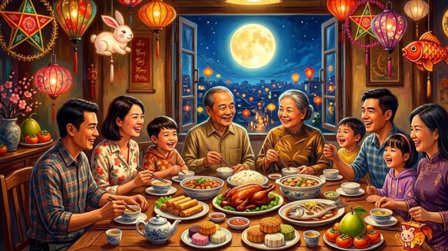 Trung thu là dịp Tết đoàn viên, là cơ hội để các thành viên trong gia đình, bạn bè cùng quay quần, trò chuyện.