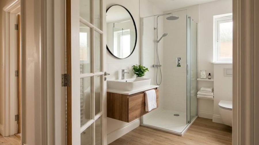 Không có một quy tắc cố định trong việc đóng hoặc mở cửa phòng tắm sau khi sử dụng.