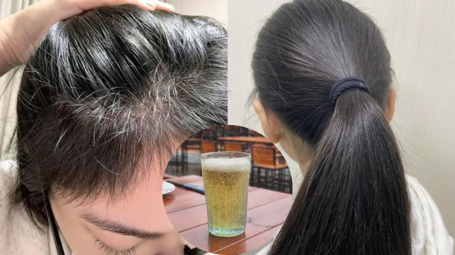 Gội đầu bằng bia là một trong những cách giúp tóc bóng mượt, kích thích mọc tóc, hạn chế gãy rụng.