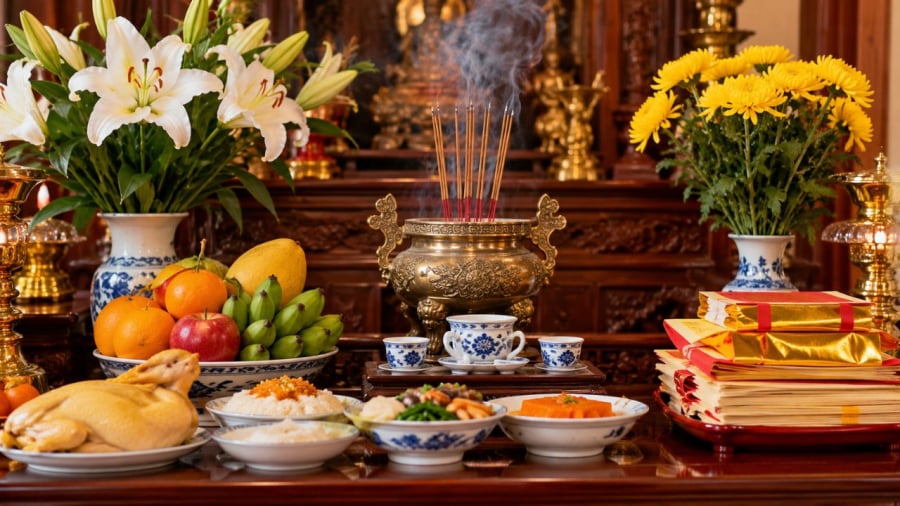 Tránh để đồ thờ cúng quá lâu trên ban thờ