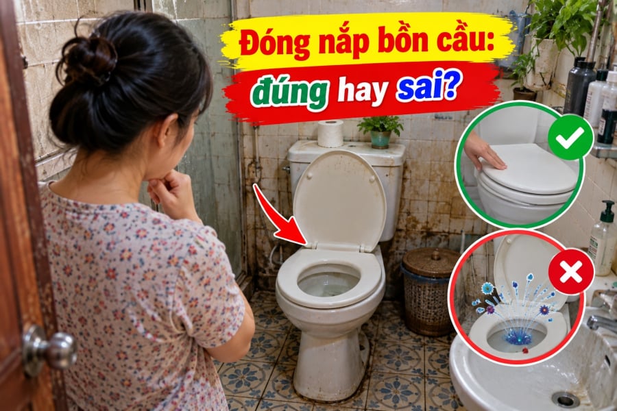 Đi vệ sinh xong nên đóng nắp bồn cầu hay cứ để mở? Đây tưởng là một thói quen rất nhỏ nhưng lại liên quan trực tiếp đến cách sử dụng nhà vệ sinh sạch sẽ.     