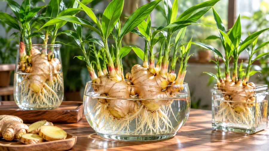 Nhiều người gần đây thích trồng gừng thủy sinh làm cảnh