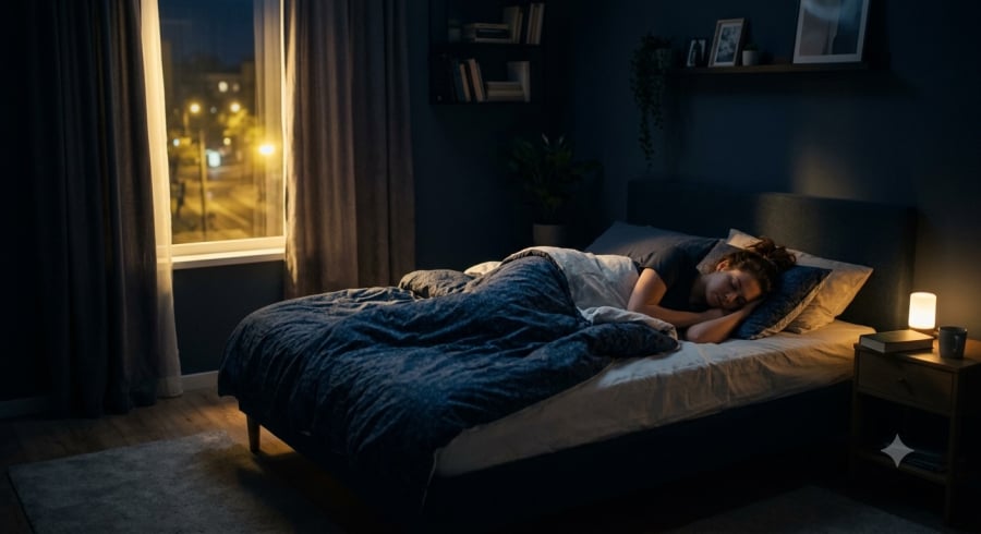 Ánh sáng lọt vào phòng ngủ ban đêm có thể là yếu tố cần lưu ý khi xây dựng môi trường nghỉ ngơi.