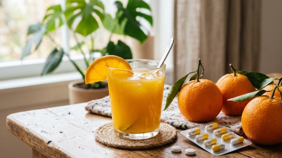 Bạn không nên uống nước cam cùng với các loại thuốc kháng sinh.