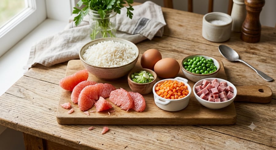 Tép bưởi nên để ráo và cho vào chảo ở bước cuối để giữ được độ mọng, vị chua ngọt tự nhiên.