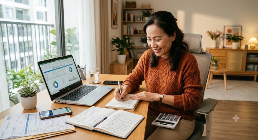 Biết rõ chi phí sinh hoạt và dòng tiền mỗi tháng là bước đầu để chủ động hơn với kế hoạch tài chính trước tuổi 50.