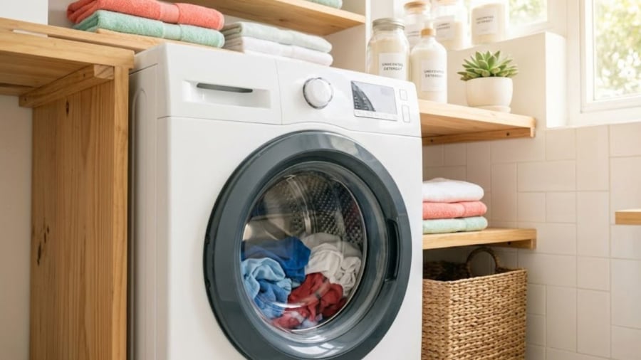 Không nên cho quá nhiều quần áo vào lồng giặt.