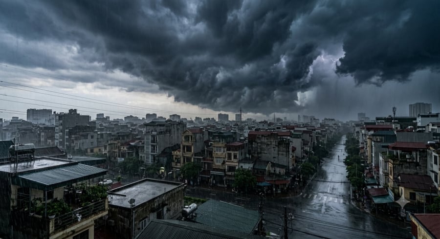 Không khí lạnh tăng cường có thể khiến miền Bắc xuất hiện mưa dông diện rộng từ đêm 3 đến ngày 4/10.
