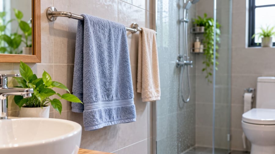 Có nên treo khăn mặt trong nhà tắm?