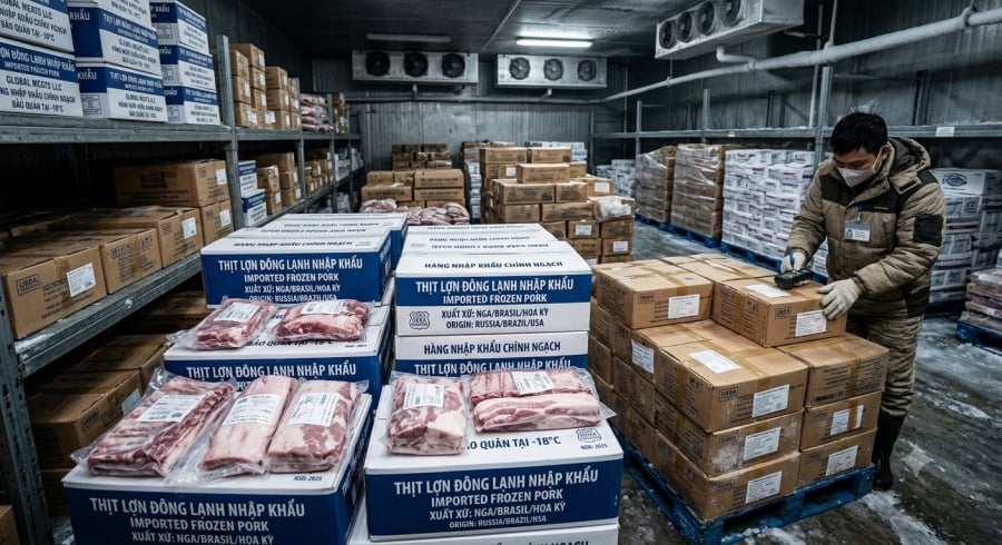 Thịt lợn nhập khẩu có lợi thế về giá và khả năng bảo quản, góp phần gia tăng nguồn cung trên thị trường.