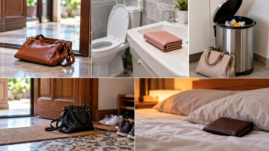 Những nơi không nên đặt ví tiền túi xách