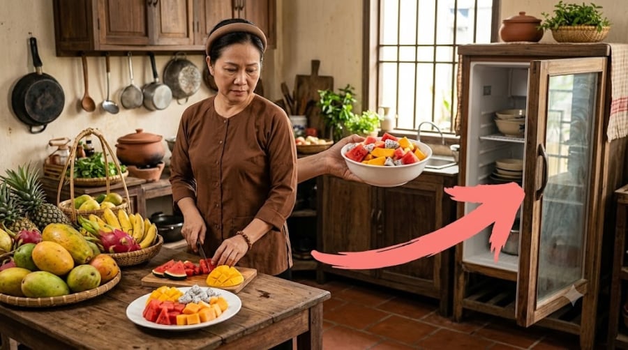 Có người cho rằng hoa quả vừa bổ nên để ở nhiệt độ phòng để giữ nguyên hương vị, trong khi người khác lại nghĩ cứ cho vào tủ lạnh càng sớm càng tốt.