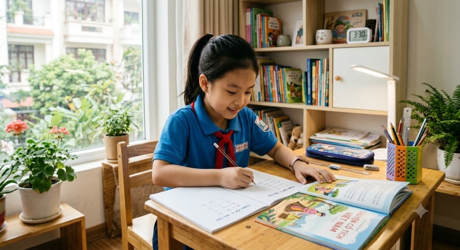 Rèn thói quen học tập, đọc sách và củng cố kiến thức từ lớp 4, lớp 5 giúp trẻ có sự chuẩn bị tốt hơn khi bước vào THCS.