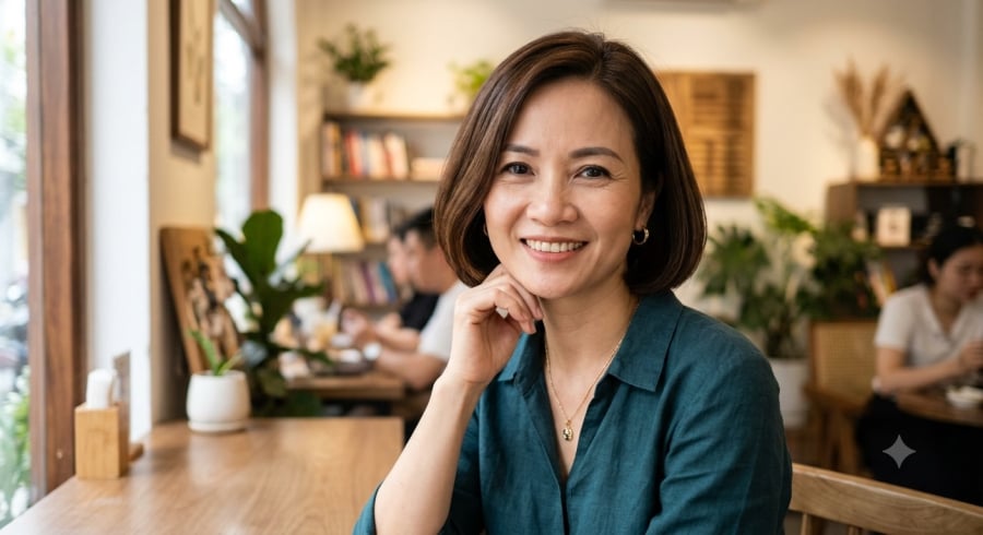 Tóc bob ngang cằm giúp diện mạo thêm trẻ trung, thanh lịch mà không cần dành nhiều thời gian tạo kiểu mỗi ngày.
