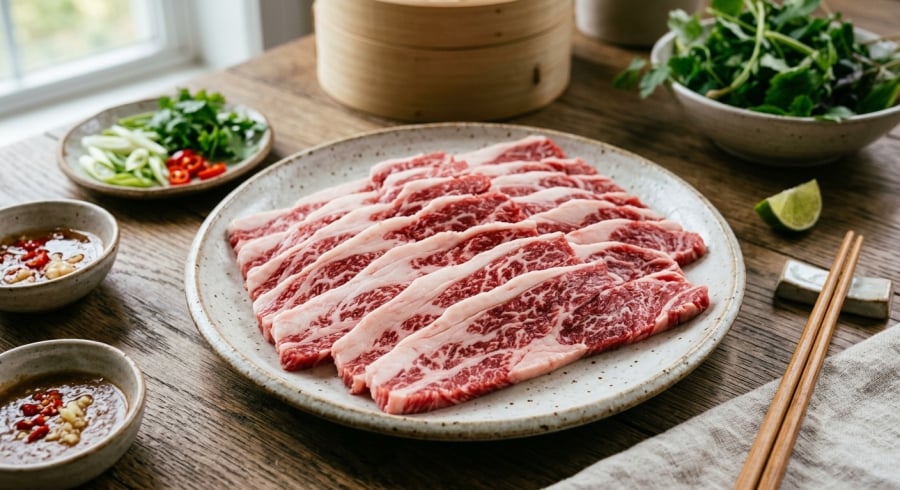 Gầu bò và ba chỉ bò có hàm lượng chất béo tương đối cao, nên kiểm soát khẩu phần.