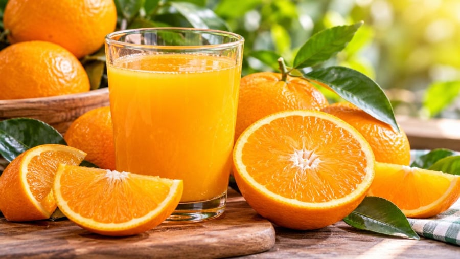 Nước cam giàu dinh dưỡng nhưng cần uống đúng lúc