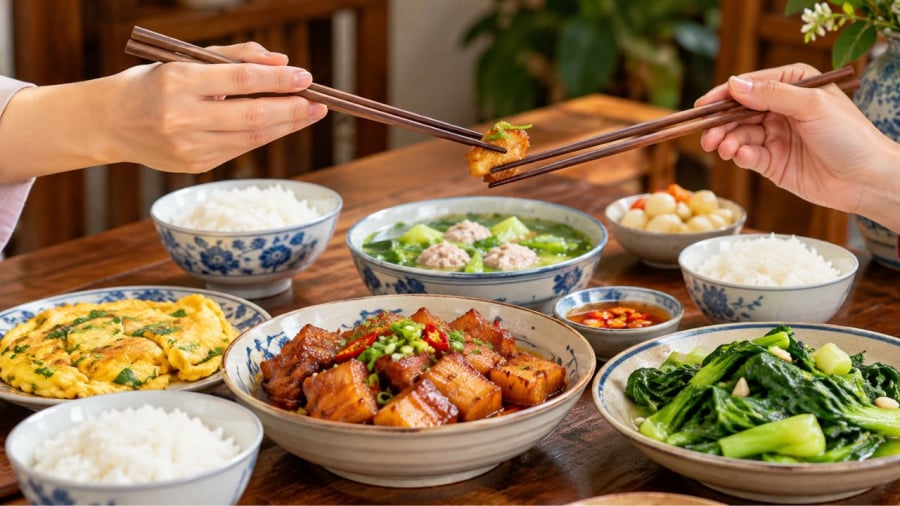 Gắp nối đũa khi ăn là một kiểu kiêng kỵ trong bữa ăn ở Việt Nam