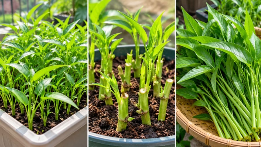 Trồng rau muống tại nhà không khó