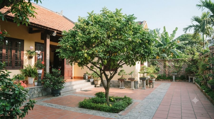 Giữ cây khế xanh tốt, tỉa cành định kỳ và tránh chắn cửa chính là những cách đơn giản giúp sân nhà hài hòa, sạch đẹp.