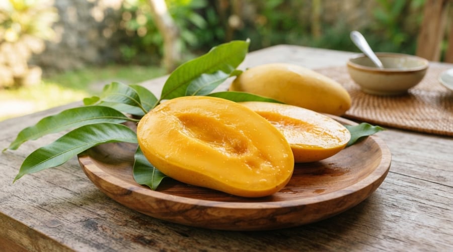 Xoài chứa carotenoid và các hợp chất chống oxy hóa, có thể góp phần hỗ trợ sức khỏe làn da khi được bổ sung với lượng phù hợp.