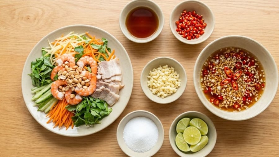 Khi pha nước mắm trộn gỏi, nộm, bạn cần điều chỉnh các loại gia vị cho vừa khẩu vị.