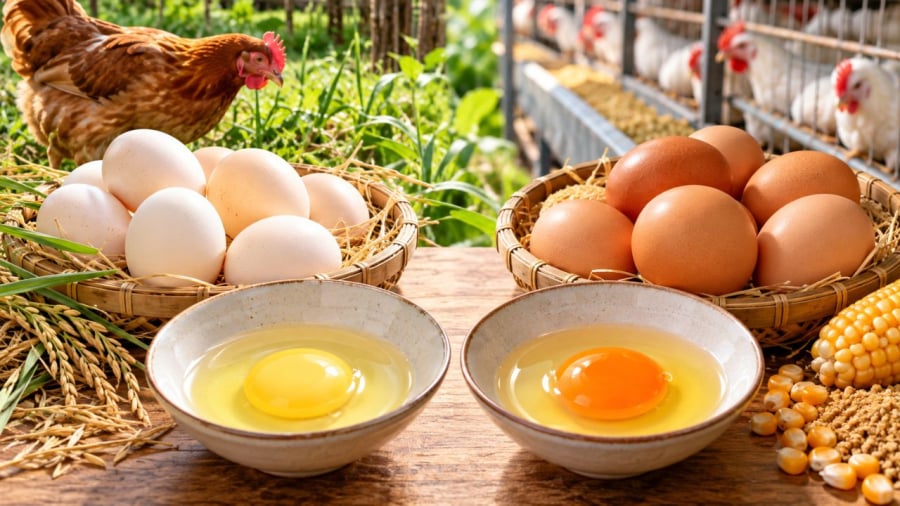 Lòng đỏ vàng nhạt đậm có liên quan tới chất lượng dinh dưỡng không?