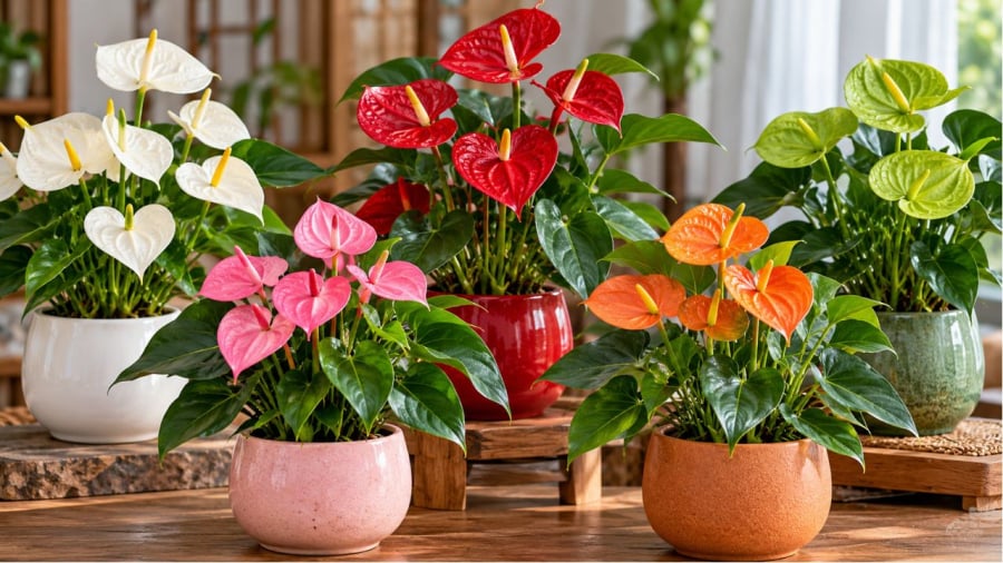 Bạn hoàn toàn có thể chọn hồng môn theo màu sắc hợp mệnh