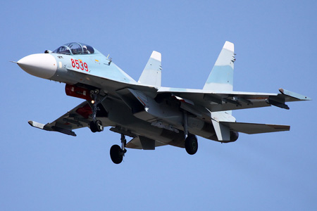 Chiến đấu cơ Su-30MK2V số hiệu 8539. Ảnh: DVO