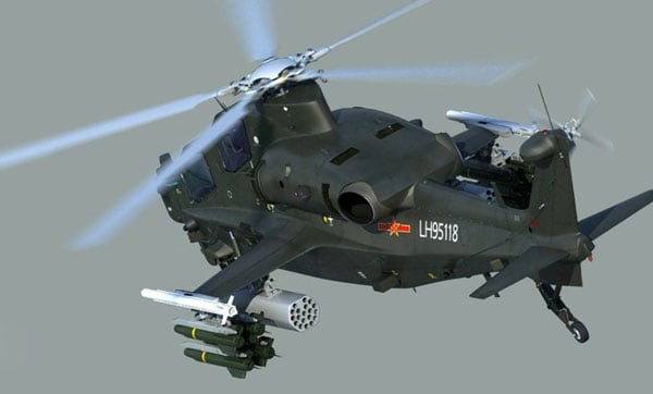 WZ-10 cùng loại với các trực thăng AH-2 Rooivalk của hãng Denel (Nam Phi) và A129 Mangusta của AgustaWestland, song có tính năng được cho là thua kém AH-64 Apache của Mỹ. Loại trực thăng này được trang bị khá nhiều vũ khí hiện đại như tên lửa không đối không TY-90, tên lửa chống tăng HJ-10, nguyên mẫu của Z-10 được trang bị một pháo tự động 23mm gắn phía trước mũi do Trung Quốc sản xuất, pháo có khả năng quay 130 độ, biến thể sản xuất loạt đầu tiên được trang bị pháo tự động 30mm, cách bố trí pháo 30mm này rất giống với trực thăng A-129.
