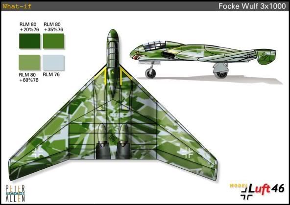 Mô hình phác thảo thứ 3 của dòng máy bay Focke-Wulf  Fw 1000x3  được mã hiệu là C