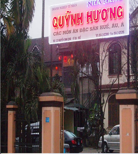 Nhà hàng Quỳnh Hương – nơi xảy ra vụ đánh ghen ầm ĩ ở xứ Huế