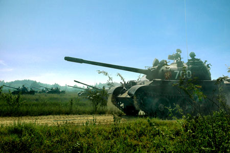 Đơn vị xe tăng T-54 Huấn luyện bắn đạn thật  tại Trung tâm huấn luyện tổng hợp Tăng - Thiết giáp.