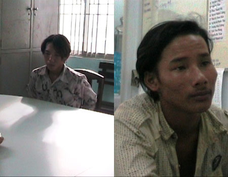 Hai đối tượng Trần Chí Linh và Dương Văn Chơn khai báo tội ác với điều tra viên.