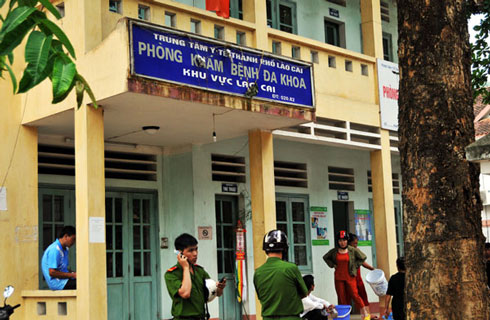Phòng khám Đa khoa khu vực Lào Cai nơi xảy ra vụ án mạng thương tâm.